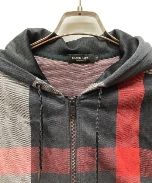 BLACK LABEL CRESTBRIDGE（ブラックレーベル クレストブリッジ）BLACK LABEL CRESTBRIDGE (ブラックレーベル クレストブリッジ) チェックジップパーカー レッド×ブラック サイズ:Mの古着・服飾アイテム