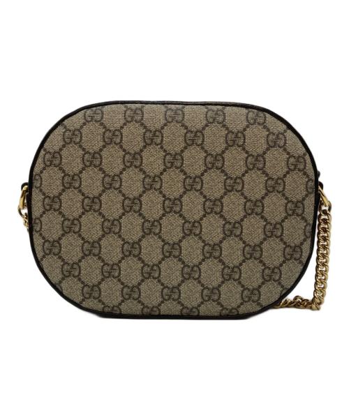 GUCCI（グッチ）GUCCI (グッチ) GGスプリーム ミニ チェーンバッグ ベージュ×ブラウンの古着・服飾アイテム