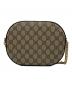 GUCCI (グッチ) GGスプリーム ミニ チェーンバッグ ベージュ×ブラウン：45000円