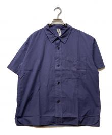 MHL（エムエイチエル）の古着「ORGANIC COTTON SHIRTING 半袖シャツ」｜ネイビー