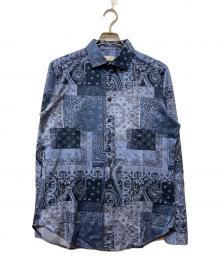 ETRO（エトロ）の古着「ペイズリー レギュラーカラーシャツ」｜ブルー