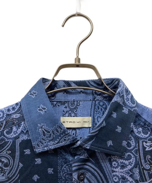 ETRO（エトロ）ETRO (エトロ) ペイズリー レギュラーカラーシャツ ブルー サイズ:41の古着・服飾アイテム