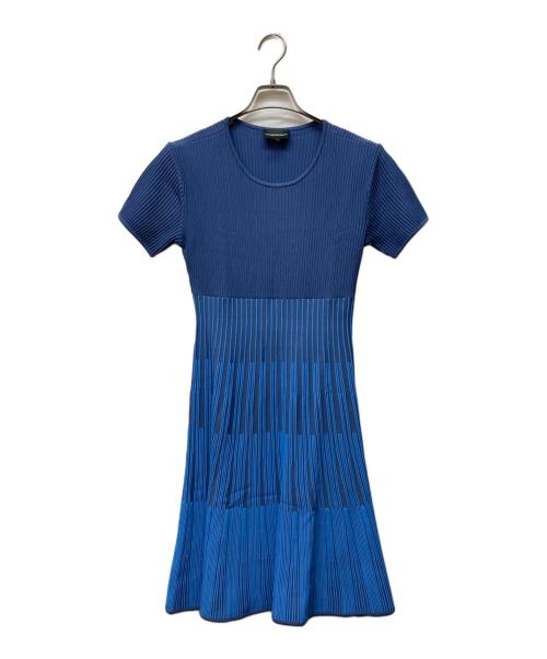 EMPORIO ARMANI（エンポリオ アルマーニ）EMPORIO ARMANI (エンポリオ アルマーニ) ニットワンピース ブルー サイズ:44の古着・服飾アイテム