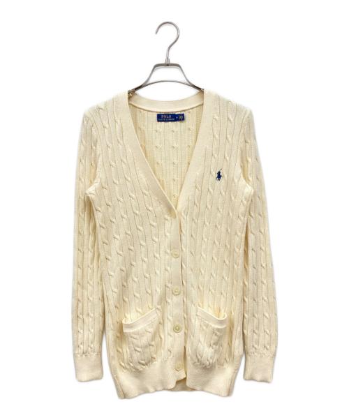 POLO RALPH LAUREN（ポロ・ラルフローレン）POLO RALPH LAUREN (ポロ・ラルフローレン) ケーブルニットカーディガン アイボリー サイズ:Mの古着・服飾アイテム