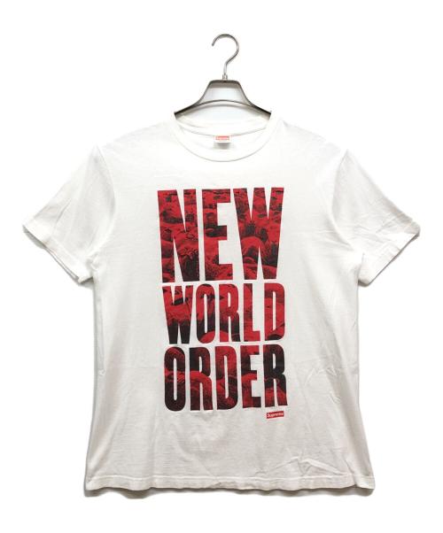 SUPREME（シュプリーム）Supreme (シュプリーム) WORLD ORDER TEE レッド×ホワイト サイズ:Lの古着・服飾アイテム