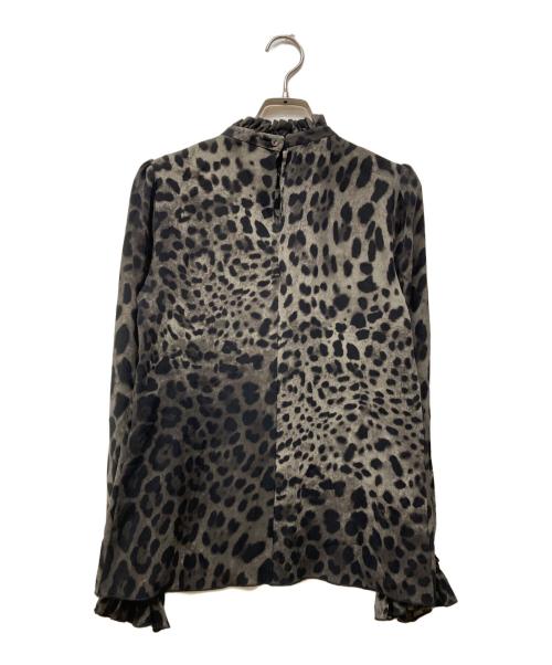 DOLCE & GABBANA（ドルチェ＆ガッバーナ）DOLCE & GABBANA (ドルチェ＆ガッバーナ) レオパードシルクブラウス グレー サイズ:36の古着・服飾アイテム