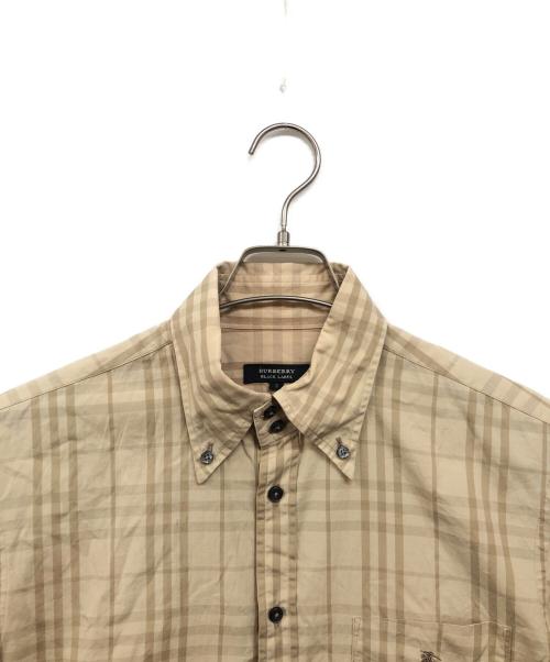 BURBERRY BLACK LABEL（バーバリーブラックレーベル）BURBERRY BLACK LABEL (バーバリーブラックレーベル) チェック柄ボタンダウンシャツ ベージュ サイズ:3の古着・服飾アイテム