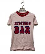 Hysteric Glamourヒステリックグラマー）の古着「HYSTERIC BAR プリントTシャツ」｜ピンク