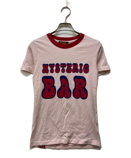 Hysteric Glamour（ヒステリックグラマー）Hysteric Glamour (ヒステリックグラマー) HYSTERIC BAR プリントTシャツ ピンク サイズ:FREEの古着・服飾アイテム
