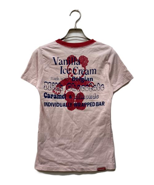 Hysteric Glamour（ヒステリックグラマー）Hysteric Glamour (ヒステリックグラマー) HYSTERIC BAR プリントTシャツ ピンク サイズ:FREEの古着・服飾アイテム