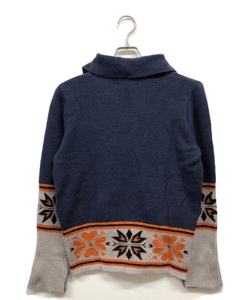 Hysteric Glamour（ヒステリックグラマー）Hysteric Glamour (ヒステリックグラマー) ノルディックジップニット ネイビー サイズ:FREEの古着・服飾アイテム