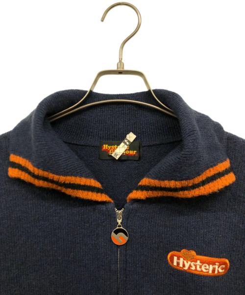 Hysteric Glamour（ヒステリックグラマー）Hysteric Glamour (ヒステリックグラマー) ノルディックジップニット ネイビー サイズ:FREEの古着・服飾アイテム