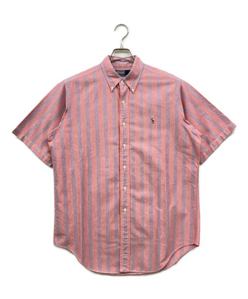 POLO RALPH LAUREN（ポロ・ラルフローレン）POLO RALPH LAUREN (ポロ・ラルフローレン) 半袖ボタンダウンシャツ ピンク×ブルー サイズ:Lの古着・服飾アイテム