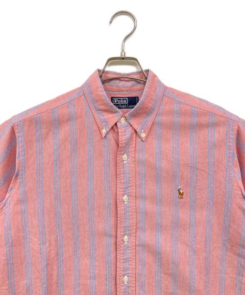 POLO RALPH LAUREN（ポロ・ラルフローレン）POLO RALPH LAUREN (ポロ・ラルフローレン) 半袖ボタンダウンシャツ ピンク×ブルー サイズ:Lの古着・服飾アイテム