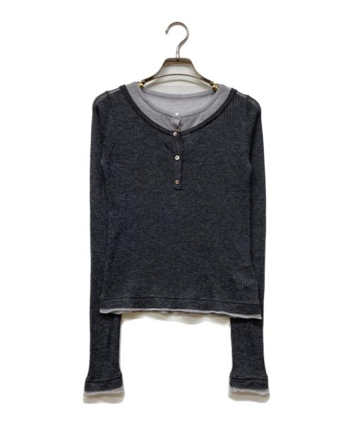 Aimeine（エメイン）aimeine (エメイン) スイビシアースパンコールニット グレー サイズ:FREEの古着・服飾アイテム