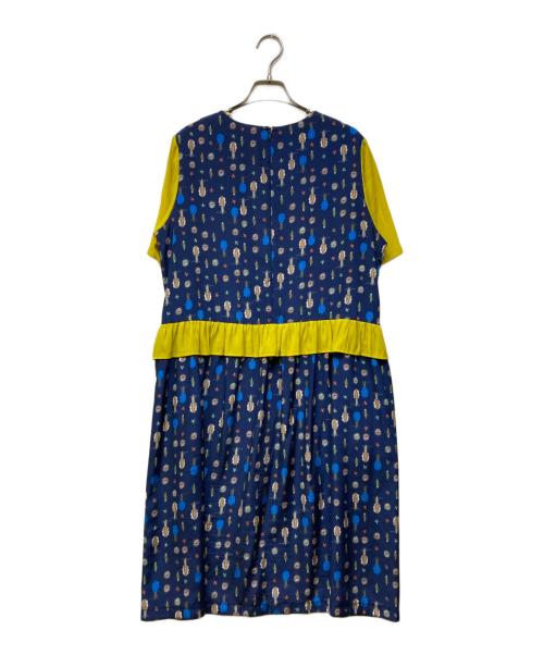 mannine（マンナイン）mannine (マンナイン) 総柄ワンピース ネイビー サイズ:Freeの古着・服飾アイテム