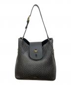 FURLAフルラ）の古着「レザーメッシュハンドバッグ」｜ブラック