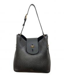 FURLA（フルラ）の古着「レザーメッシュハンドバッグ」｜ブラック