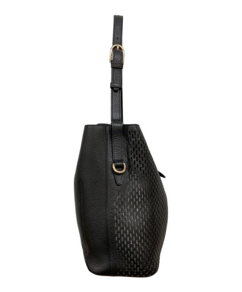 FURLA（フルラ）FURLA (フルラ) レザーメッシュハンドバッグ ブラックの古着・服飾アイテム