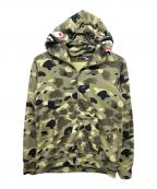 A BATHING APEアベイシングエイプ）の古着「1st CAMO SHARK FULL ZIP HOODIE」｜カーキ