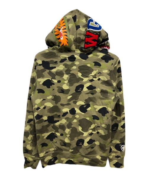 A BATHING APE（アベイシングエイプ）A BATHING APE (アベイシングエイプ) 1st CAMO SHARK FULL ZIP HOODIE カーキ サイズ:XLの古着・服飾アイテム