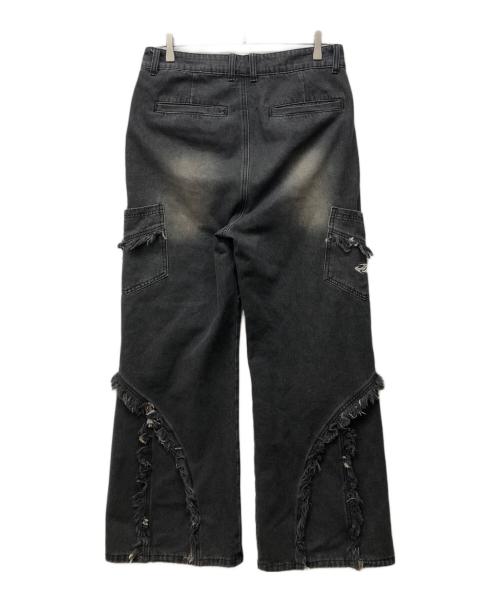 BARCON（バルコン）BARCON (バルコン) フリンジフレアデニムパンツ グレー サイズ:46の古着・服飾アイテム