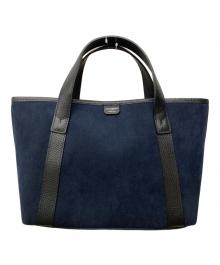 PELLE MORBIDA（ペッレモルビダ）の古着「Tela Marina スエードミニトートバッグ」｜ネイビー