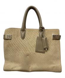 PELLE MORBIDA（ペッレモルビダ）の古着「Biarritz スエードボストンバッグ」｜ベージュ