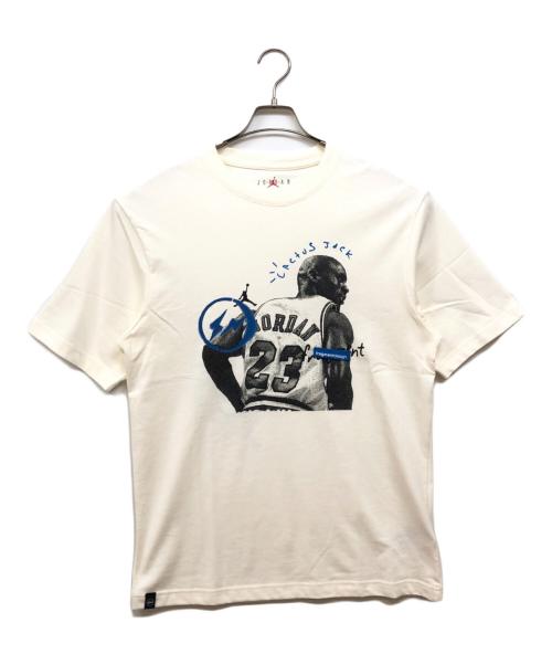 JORDAN（ジョーダン）JORDAN (ジョーダン) FRAGMENT DESIGN (フラグメントデザイン) TRAVIS SCOTT (トラヴィススコット) 半袖カットソー ホワイト サイズ:Sの古着・服飾アイテム
