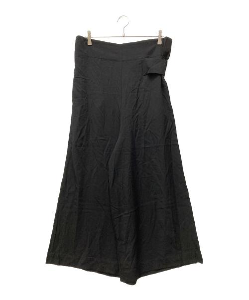 YOHJI YAMAMOTO（ヨウジヤマモト）YOHJI YAMAMOTO (ヨウジヤマモト) 09AW サイドベルテッドレーヨン袴パンツ ブラック サイズ:1の古着・服飾アイテム