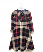 BLUE LABEL CRESTBRIDGEブルーレーベルクレストブリッジ）の古着「チェックワンピース」｜ネイビー
