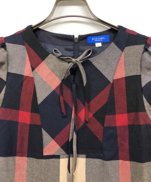 BLUE LABEL CRESTBRIDGE（ブルーレーベルクレストブリッジ）BLUE LABEL CRESTBRIDGE (ブルーレーベルクレストブリッジ) チェックワンピース ネイビー サイズ:36の古着・服飾アイテム