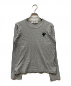 PLAY COMME des GARCONSプレイコムデギャルソン）の古着「ハートパッチ ロングスリーブカットソー」｜グレー