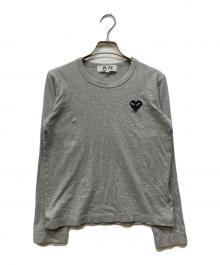 PLAY COMME des GARCONS（プレイコムデギャルソン）の古着「ハートパッチ ロングスリーブカットソー」｜グレー