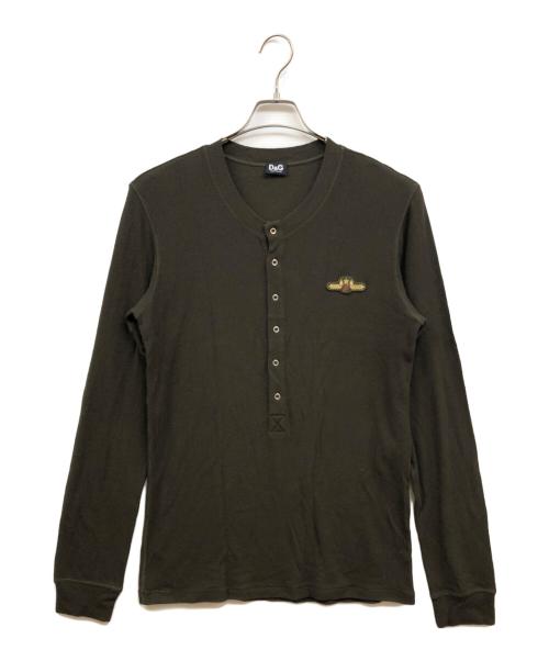 D&G DOLCE & GABBANA（ディーアンドジー ドルチェ＆ガッバーナ）D&G DOLCE & GABBANA (ディーアンドジー ドルチェ＆ガッバーナ) ヘンリーネックニット カーキ サイズ:Lの古着・服飾アイテム