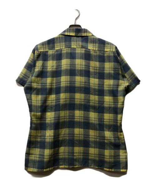 ARROW（アロー）ARROW (アロー) 60s チェックオープンカラーシャツ イエロー×ブルー サイズ:Mの古着・服飾アイテム
