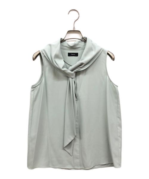 theory（セオリー）theory (セオリー) SHALLOW GGT DRAPED TIE SHELL グリーン サイズ:Sの古着・服飾アイテム