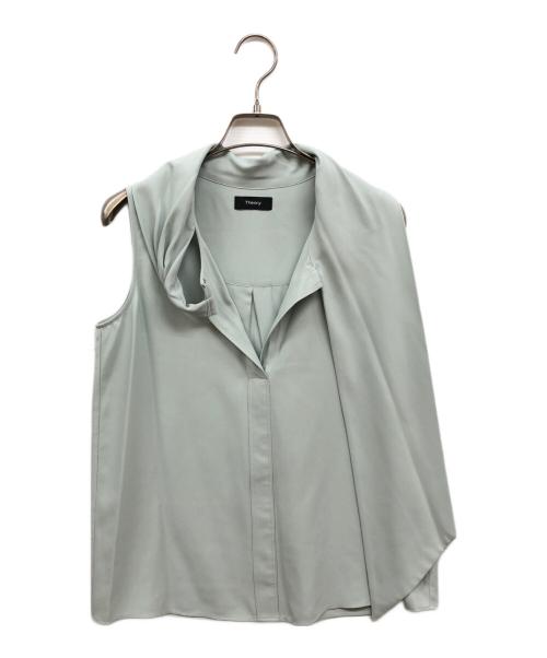theory（セオリー）theory (セオリー) SHALLOW GGT DRAPED TIE SHELL グリーン サイズ:Sの古着・服飾アイテム