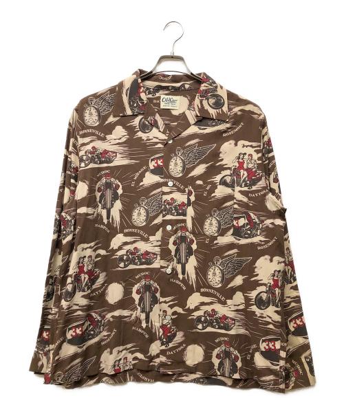 GLAD HAND（グラッドハンド）GLAD HAND (グラッドハンド) BLACKBIRD - L/S SHIRTS ブラウン サイズ:XLの古着・服飾アイテム