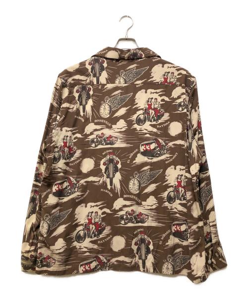 GLAD HAND（グラッドハンド）GLAD HAND (グラッドハンド) BLACKBIRD - L/S SHIRTS ブラウン サイズ:XLの古着・服飾アイテム