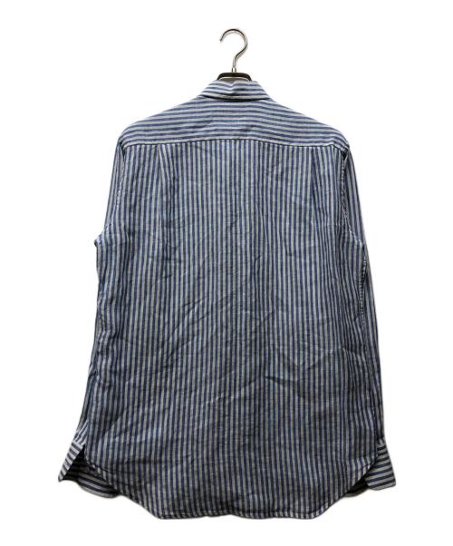LORO PIANA（ロロピアーナ）LORO PIANA (ロロピアーナ) ストライプリネンシャツ ホワイト×ブルー サイズ:mの古着・服飾アイテム