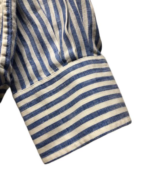 LORO PIANA（ロロピアーナ）LORO PIANA (ロロピアーナ) ストライプリネンシャツ ホワイト×ブルー サイズ:mの古着・服飾アイテム