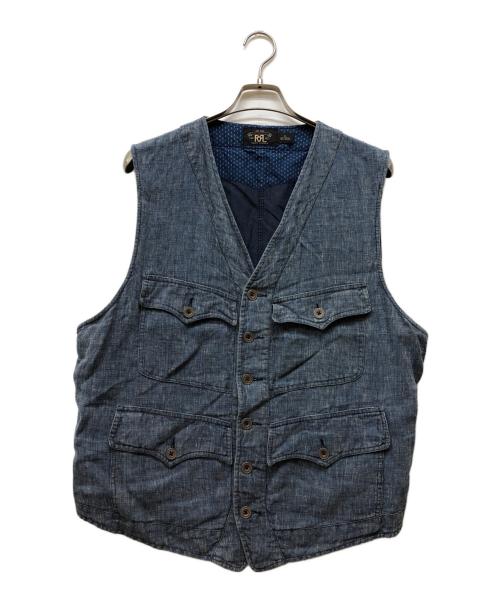 RRL（ダブルアールエル）RRL (ダブルアールエル) HOBSON PINCHECK VEST インディゴ サイズ:XLの古着・服飾アイテム