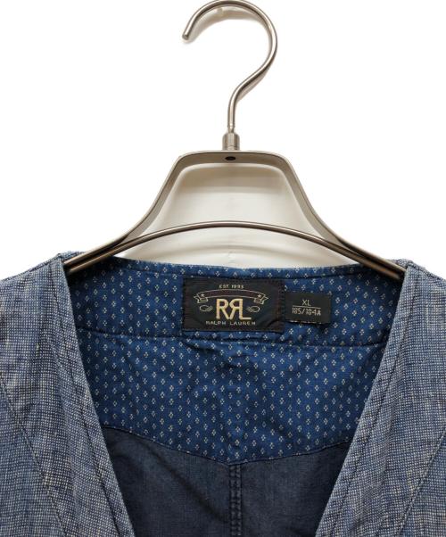 RRL（ダブルアールエル）RRL (ダブルアールエル) HOBSON PINCHECK VEST インディゴ サイズ:XLの古着・服飾アイテム