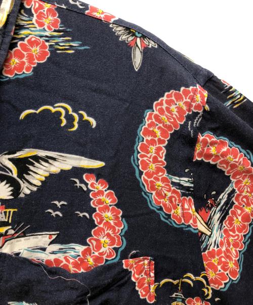 RRL（ダブルアールエル）RRL (ダブルアールエル) アロハシャツ レッド×ネイビー サイズ:XLの古着・服飾アイテム