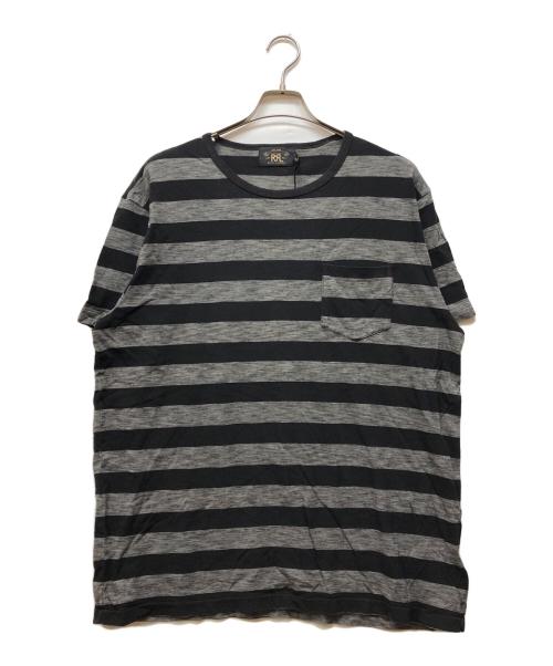 RRL（ダブルアールエル）RRL (ダブルアールエル) ボーダーカットソー ブラック サイズ:XLの古着・服飾アイテム