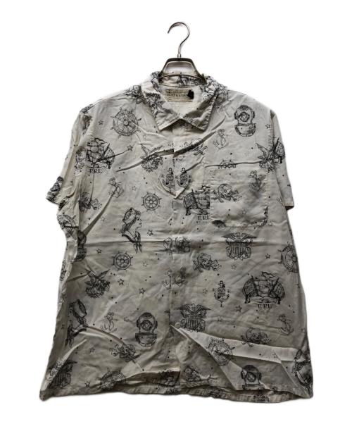 RRL（ダブルアールエル）RRL (ダブルアールエル) Limited Printed Twill Camp SHRTS ホワイト サイズ:XLの古着・服飾アイテム