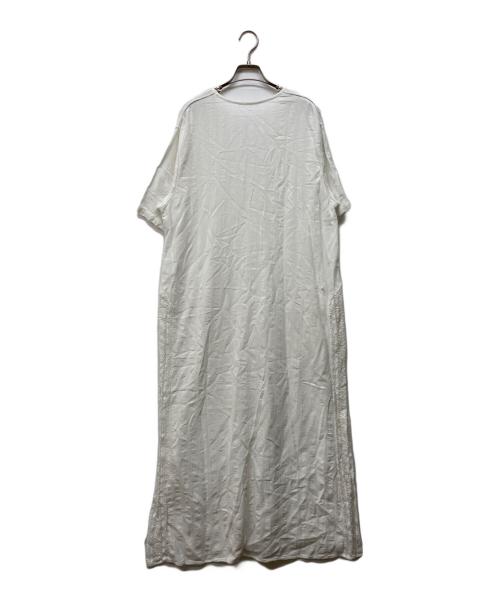 SOULEIADO（ソレイアード）SOULEIADO (ソレイアード) コットンピースダイ レースコンビカフタンワンピース ホワイト サイズ:36の古着・服飾アイテム