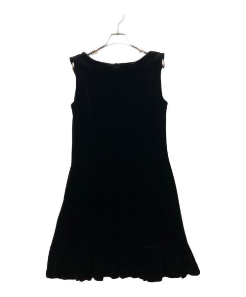FOXEY NEWYORK（フォクシーニューヨーク）FOXEY NEWYORK (フォクシーニューヨーク) ベロア ノースリーブワンピース ブラック サイズ:40の古着・服飾アイテム