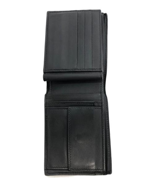 BOTTEGA VENETA（ボッテガベネタ）BOTTEGA VENETA (ボッテガベネタ) イントレチャート二つ折り財布 ブラックの古着・服飾アイテム